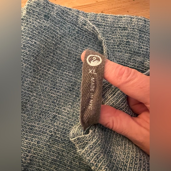 Outlier Grid Linen Towel 100% linen made in NYC EUC green/teal - Picture 2 of 7